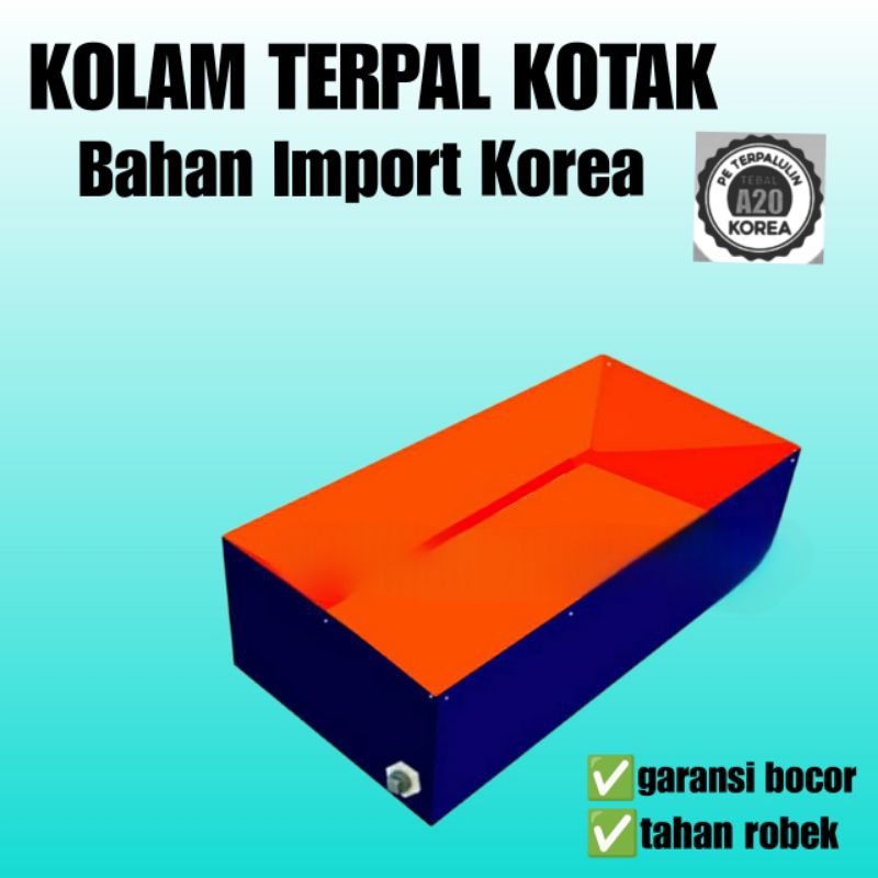 Terpal Kolam Terpal Ikan Kotak A20 750x150x60/7,5x1,5x06 Kolam Terpal Bahan Korea Untuk mas Budidaya