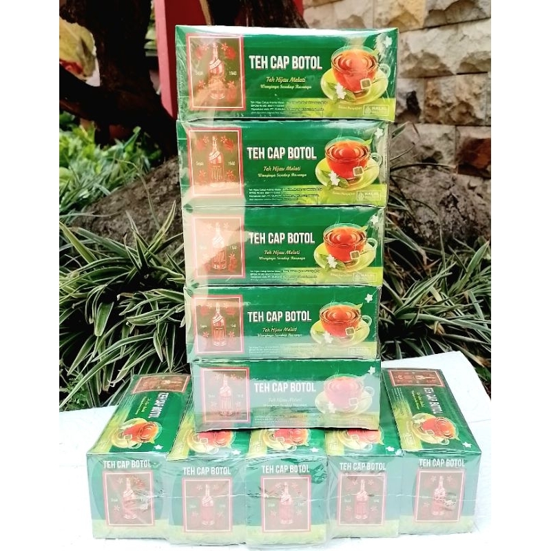 

Teh hijau celup cap botol jasmine tea 1pak isi 15 sheet