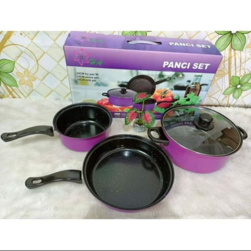 Panci set 3 in 1 tutup kaca COMBINATION POT SANGAT COCOK UNTUK KADO / HADIAH DLL FL BAGUS CANTIK MUR