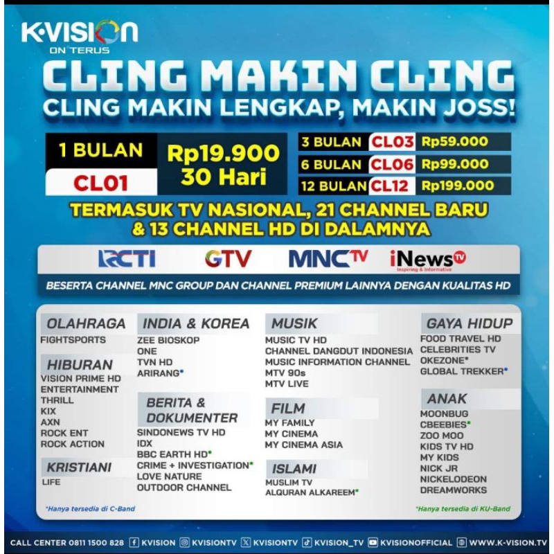 K-VISION CLING K-VISION 1 BULAN