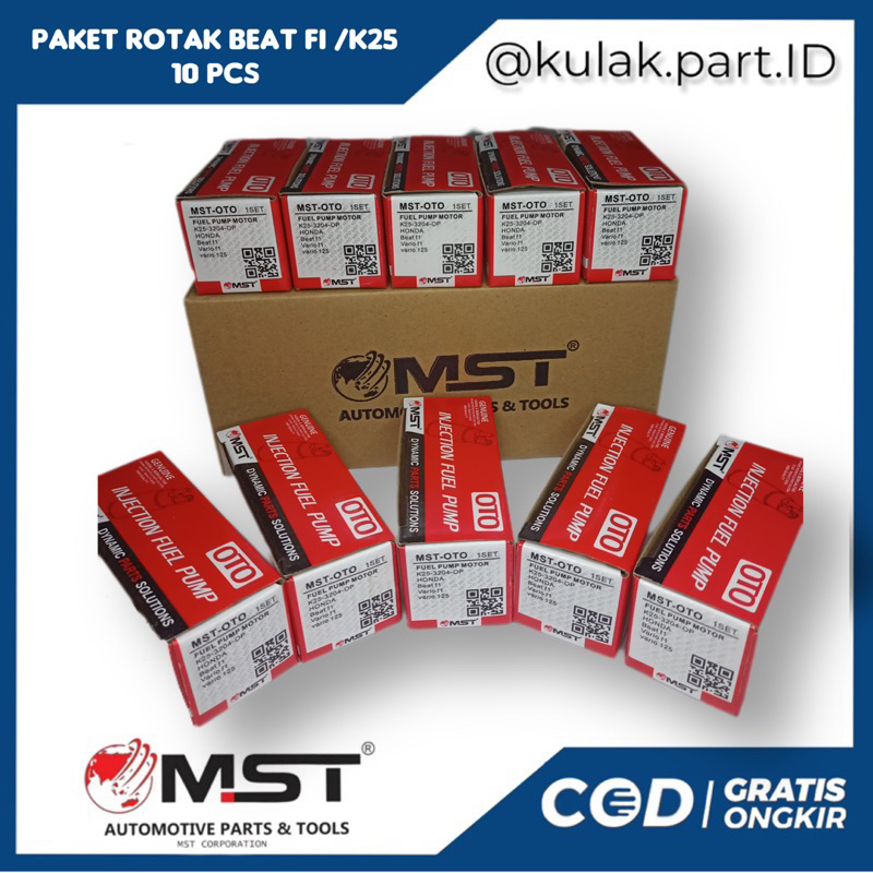 Paket Rotak k25 MST Otopart Rotak Beat Vario 125 Scoopy fi Esp Spacy ISI 10 dan 5 PCS