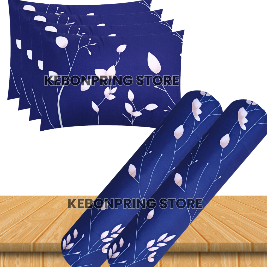 sarung bantal guling set 6 pcs 4 sarban 2 sargul motif dewasa warna hitam dan cerah untuk tidur