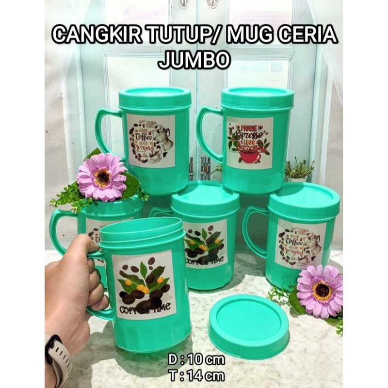 gelas tutup/gelas minum tutup plastik