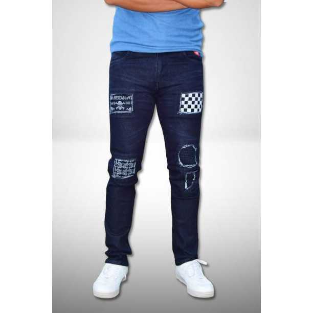 Celana Jeans Panjang Ripped bikers S 2 Black Baron/ celana sobek brand BLACK REIZAN/ celana jeans pa
