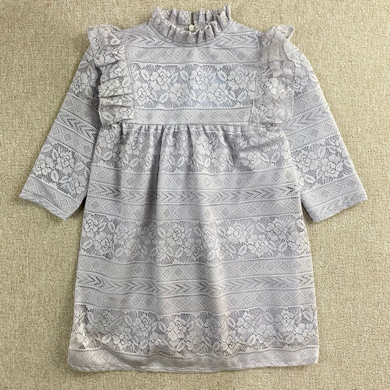 MIGU ANGGUN DRESS TUNIK ABU BROKAT FURING KATUN ADEM TUNIK BATIK ANAK HIJAU MINT BAGUS BROKAT