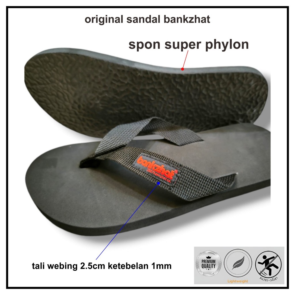 Sandal JEPIT ABBE BANKZHAT HITAM original 100% sandal distro original