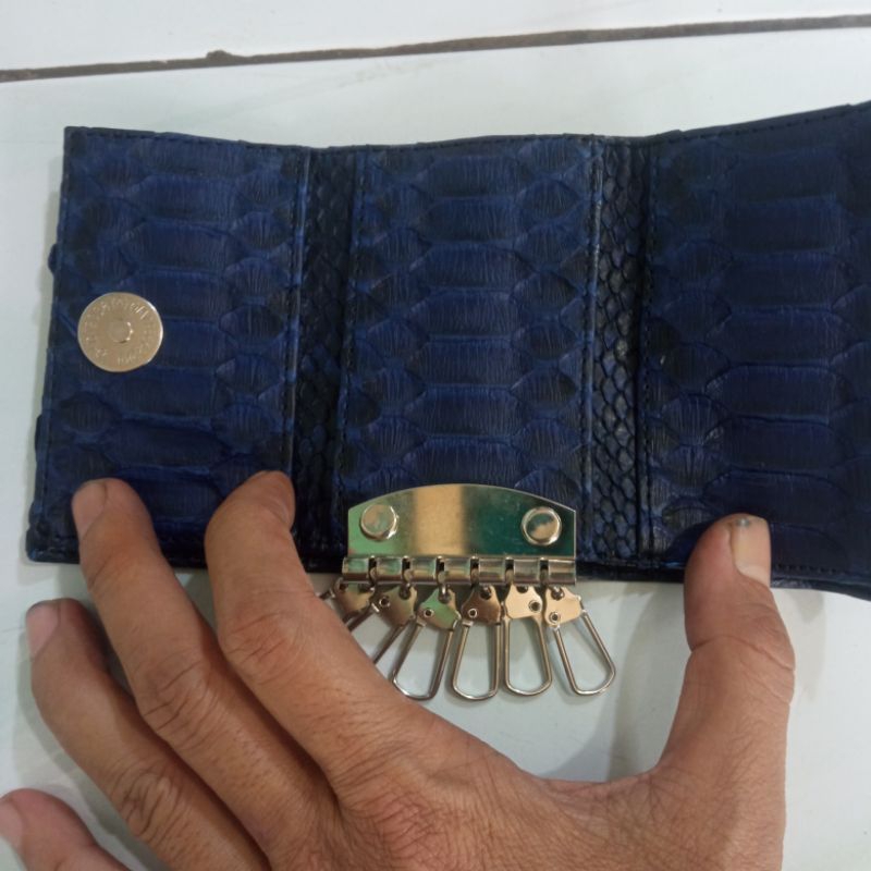 dompet gantungan kunci bahan kulit ular