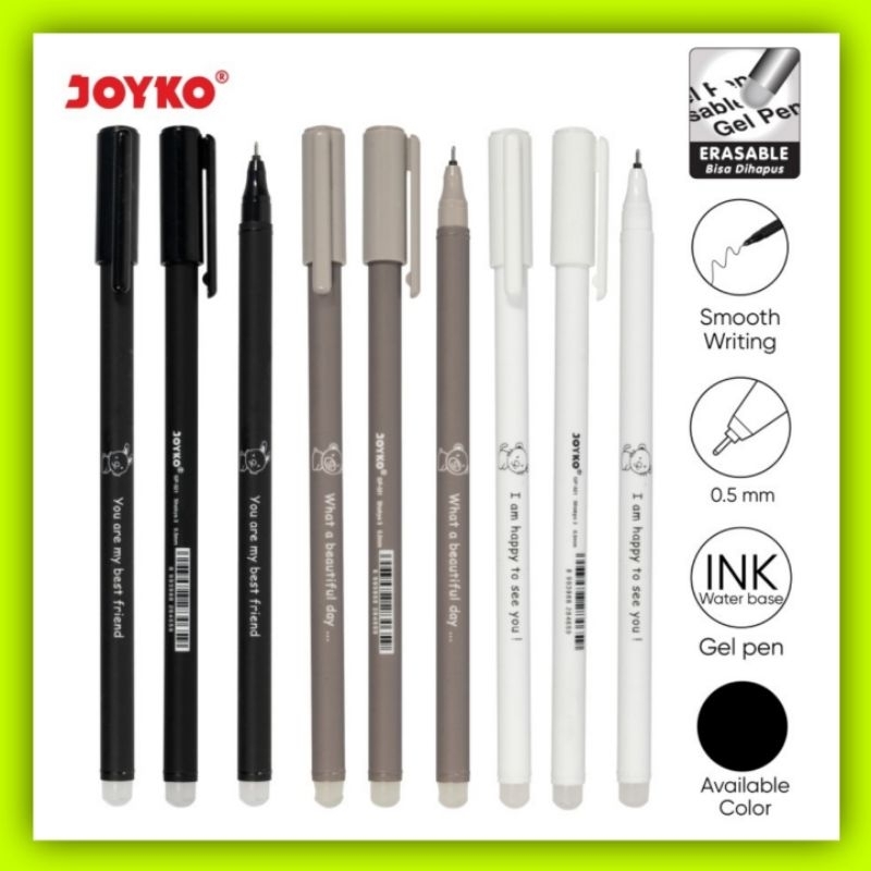 

Pena JOYKO Erasable Gel Pen Bisa Dihapus GP-321 Shokyo 3 Gel 0.5 mm BLACK