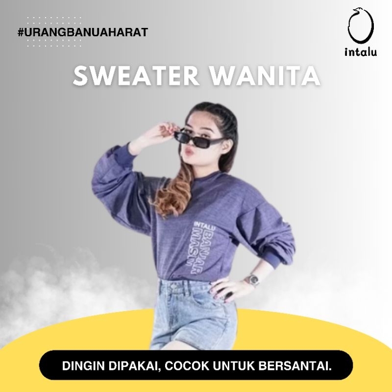 Intalu Sweater Wanita Kaos Lengan Panjang OOTD Sweater OB Wanita 03 || Banjarmasin