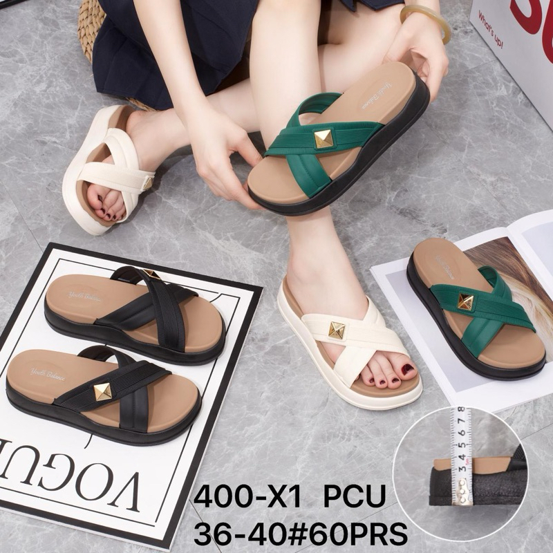 Sandal Karet Jelly Import Wanita Sandal Silang Youth Balance