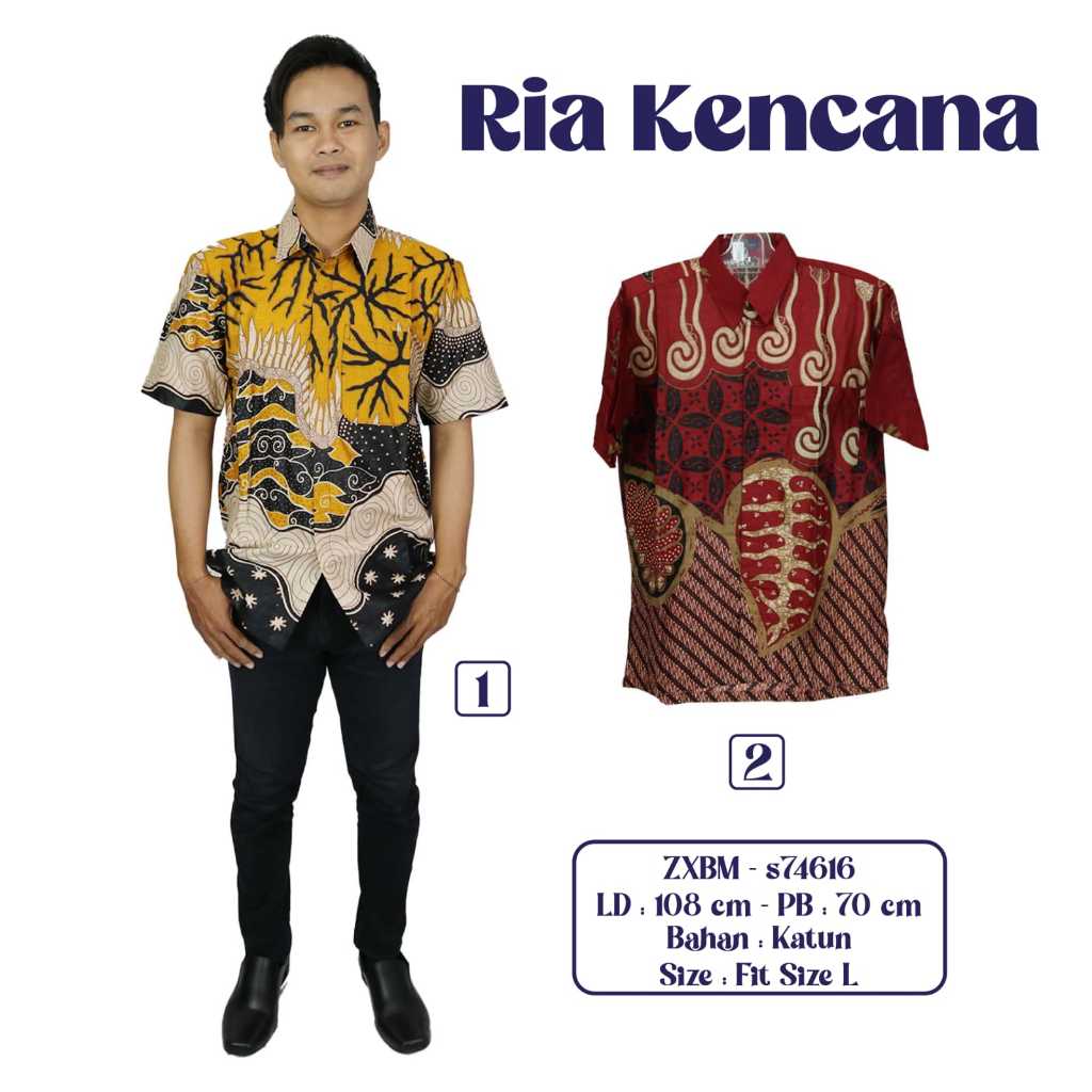 kemeja batik pria ria batik solo bahan halus