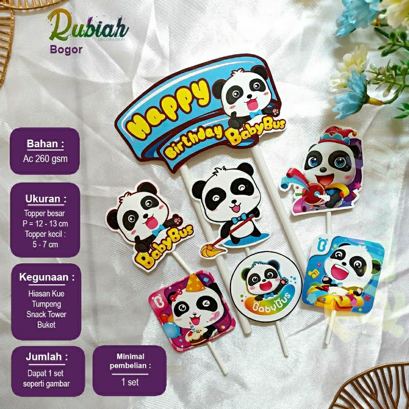 Topper cake plus / Hiasan kue / Tusukan kue Baby Bus