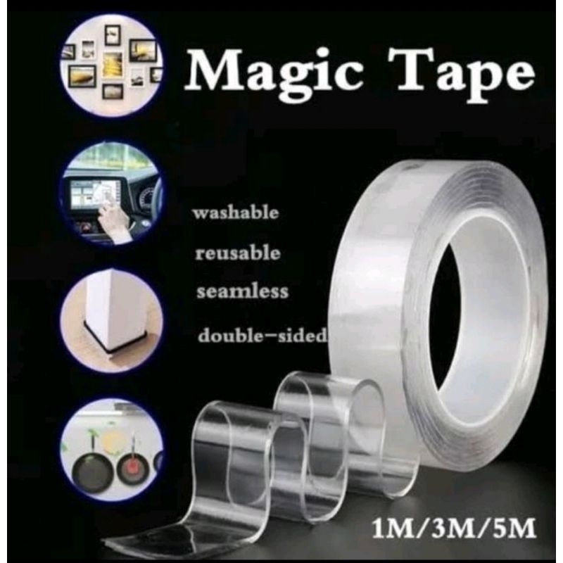 

⭐DIERS⭐NANO TAPE 3 METER/ MAGIC TAPE/DOUBLE TAPE / Nano Tape Double Tape Isolasi 2 Sisi Kuat Dicuci tanpa bekas Ukuran 3 M