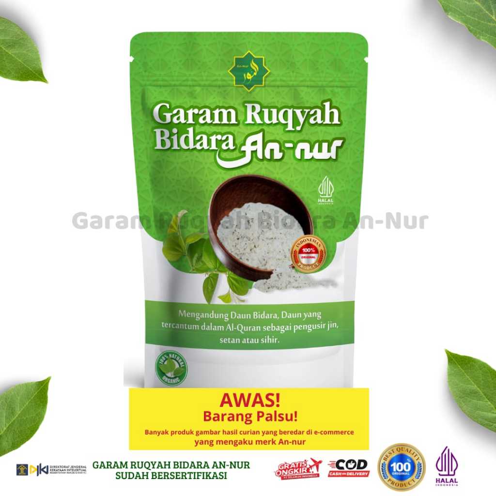 

1 Kg Garam Ruqyah Bidara An-Nur Penangkal Sihir Kebangkrutan