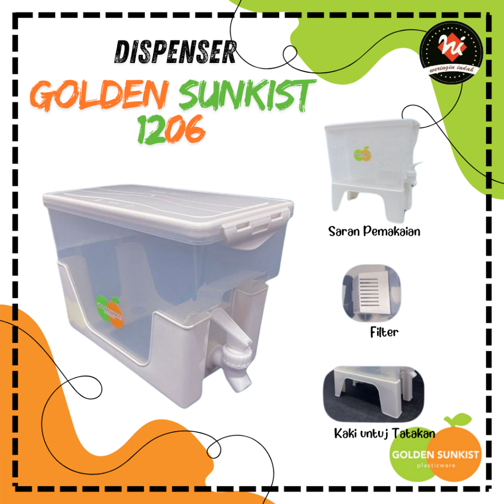 Dispenser Air Sunkist 1206, Dispenser Portable, Tempat Minum Kulkas, Tempat Air Minum Dispenser Aest