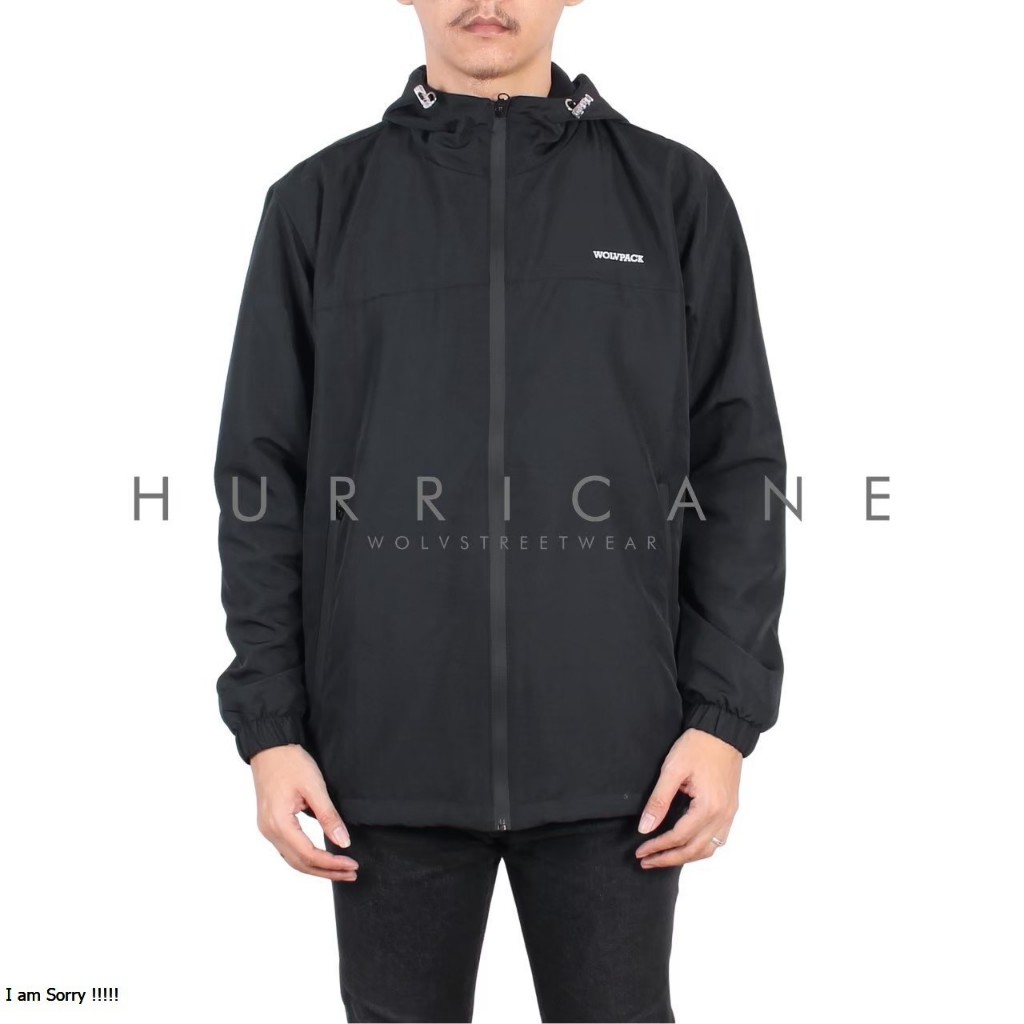 Jacket Parasut Pria Waterproof Polos Hurricane Original Distro