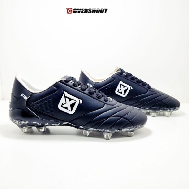 Sepatu bola overshoot shadow black white logo putih - sepatu sepak bola pria original