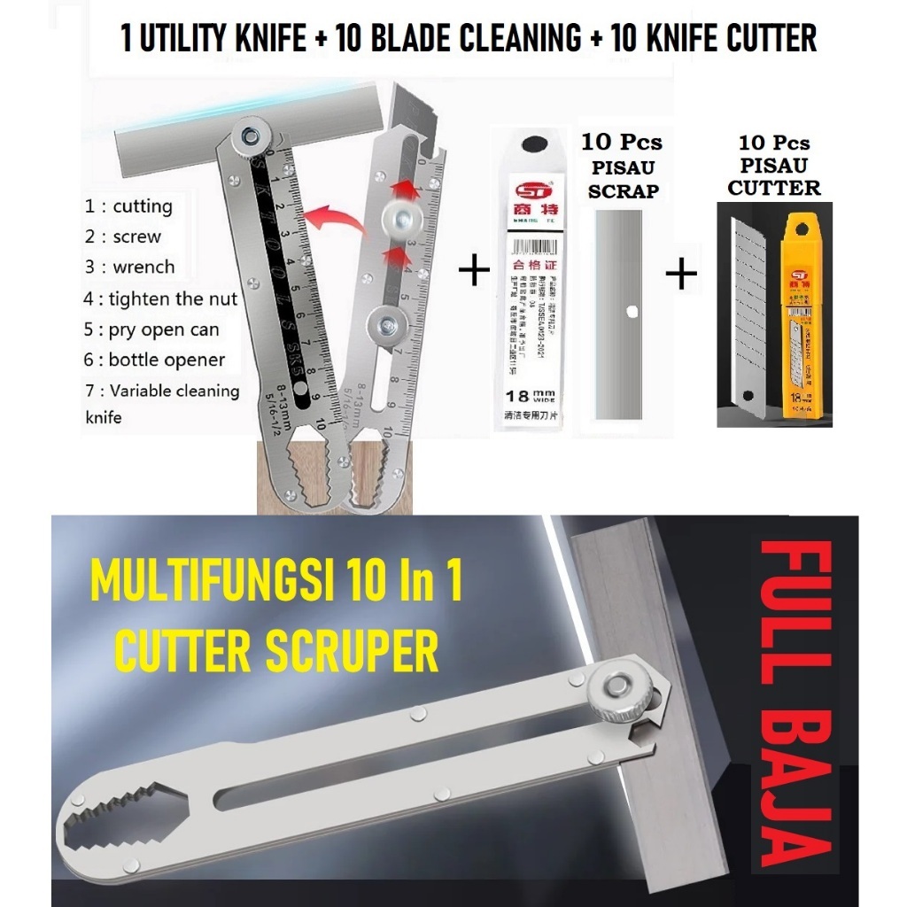 

CUTTER MULTIFUNGSI 10 in 1 CUTTER SCRAPER CUTTER KAPI CUTTER KAPE CUTTER SOSROK CUTTER SCRAP