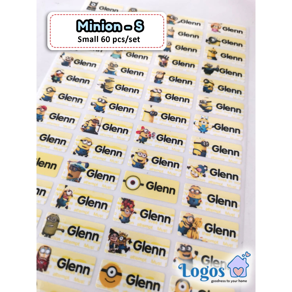 

Minion Sticker. Name Label Small. Stiker karakter Minion. lucu, untuk nama anak buku, tas, sekolah, hadiah