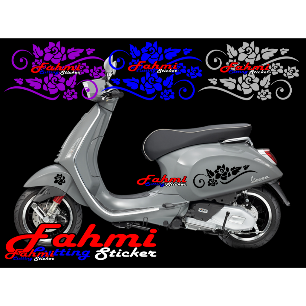 sticker bunga.striping  bunga buat.vespa, filano.stylo,scoopy,fino