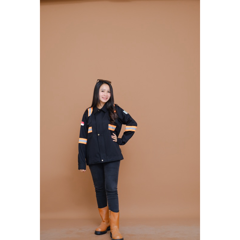 wearpack atasan semi jaket hitam polos