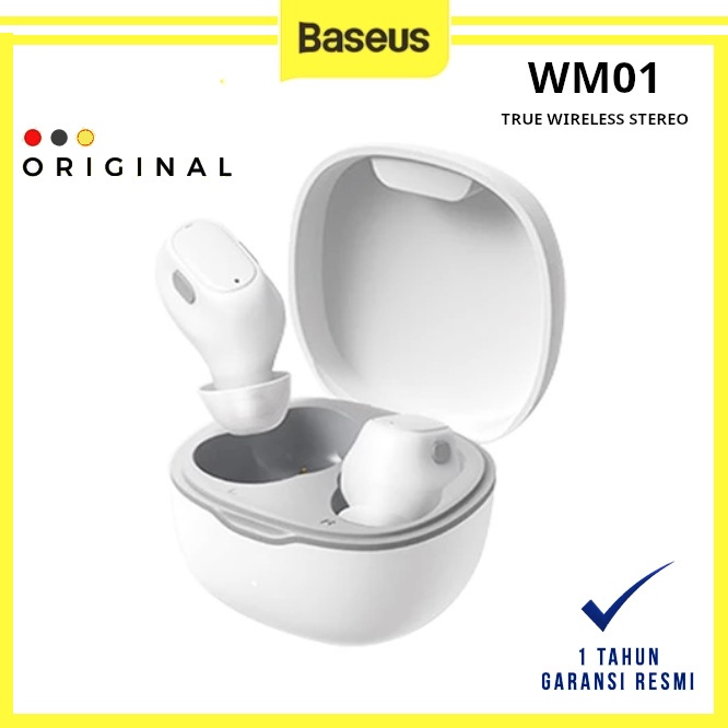 BASEUS TRUE WIRELESS BLUETOOTH EARPHONE MINI EARBUDS TWS WM01 - BASEUS ORIGINAL ( CODE 10001 ) / BAS