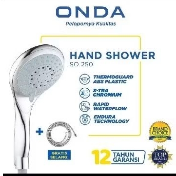 Onda Hand shower sower mandi flexible hose chrome jumbo kran SO 250