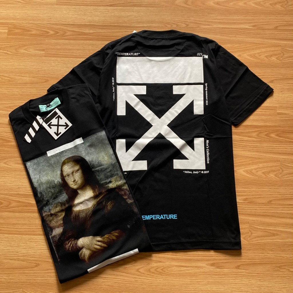 KAOS / TSHIRT / BAJU OFF WHITE MONALISA DIAGONAL ARROW PREMIUM