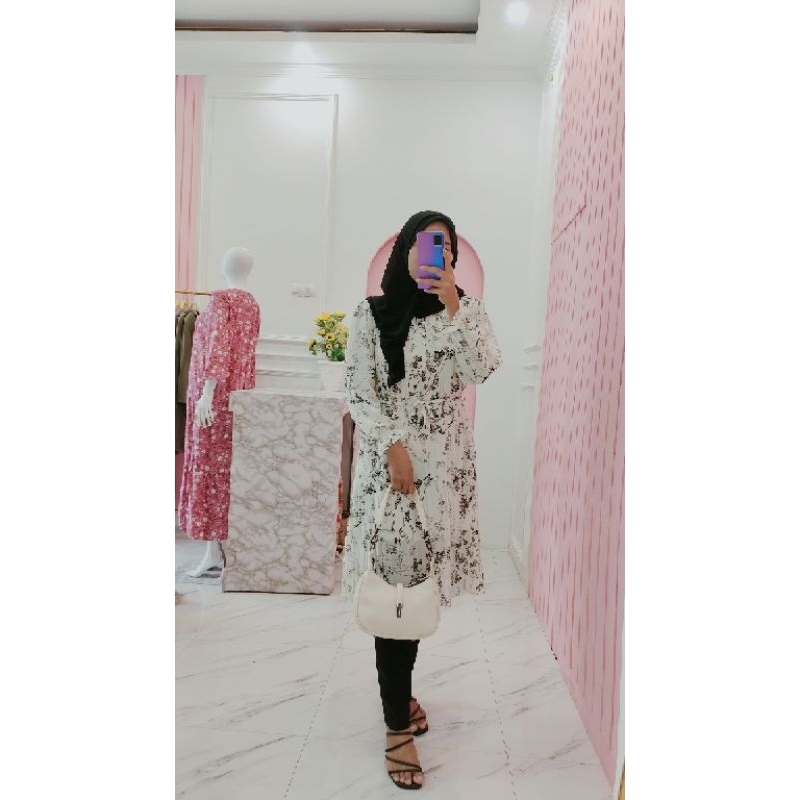 TUNIK CERUTY IMPORT FULL FURING MOTIF BUNGA
