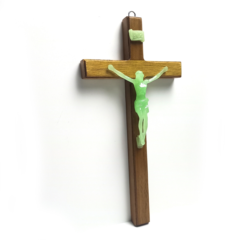 Salib Dinding 30 cm Korpus Fosfor / Salib Gantung Fosfor / Salib Tuhan Yesus Dinding / Hiasan Salib 