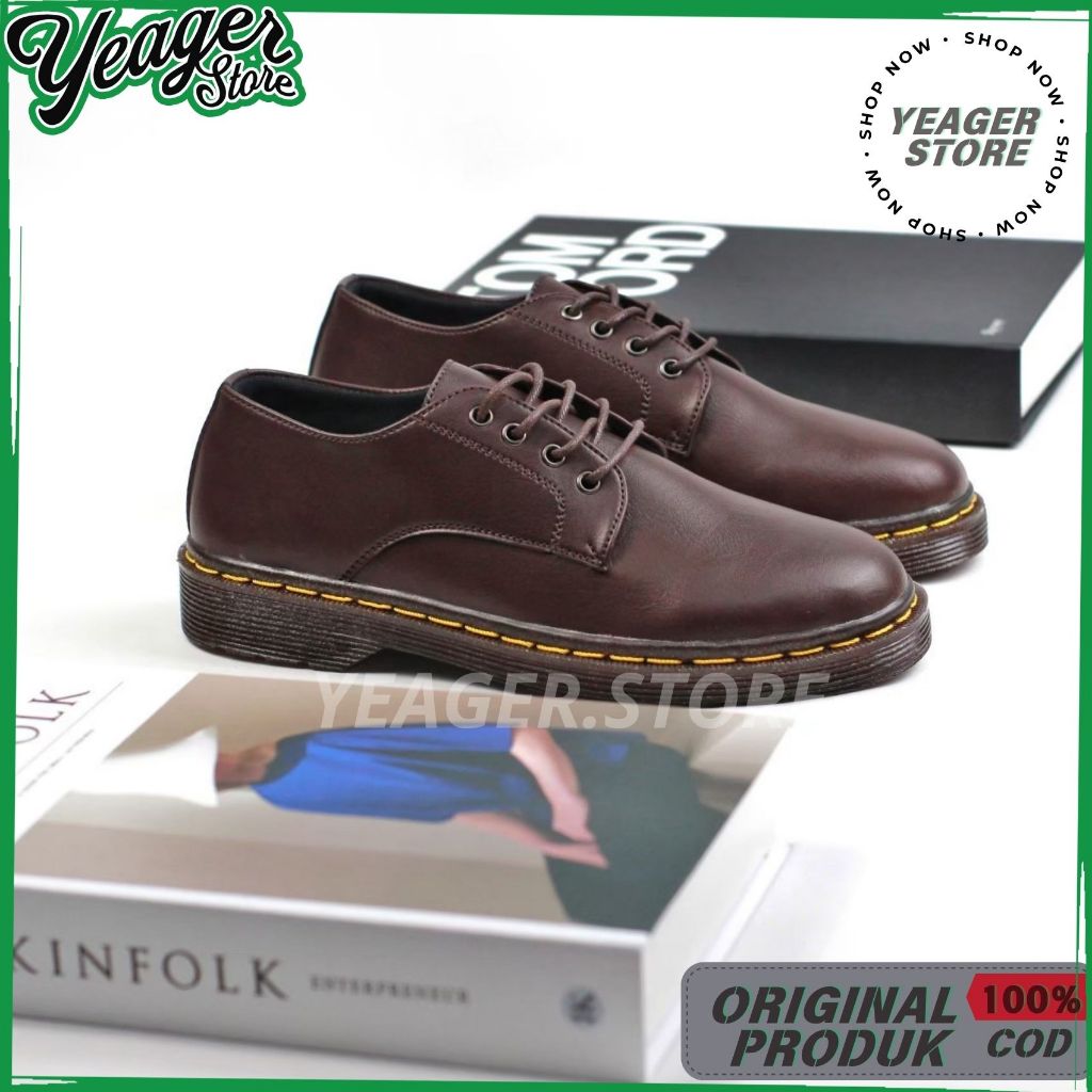 YEAGER - MRTN Brown Series Sepatu Pantofel Oxford Docmart Pria