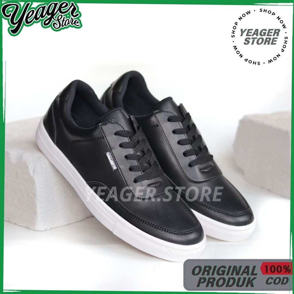 YEAGER - KLY Black White Series Sepatu Sneakers Casual Pria