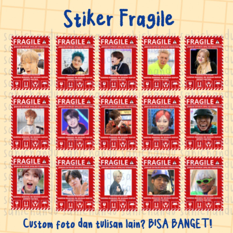 

[Pre-Order] Stiker fragile kpop untuk paket atau untuk freebies