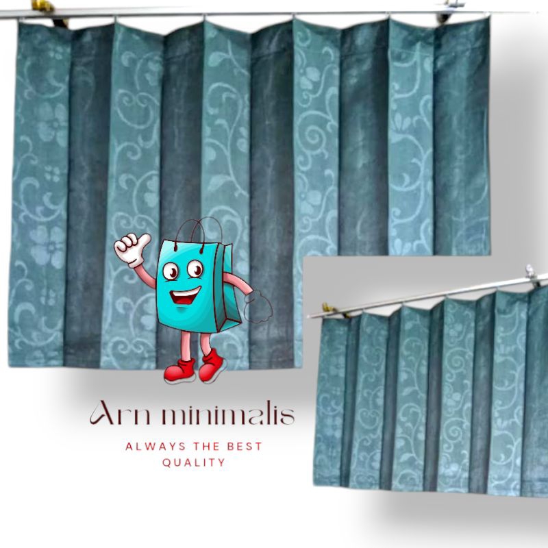 Gorden Jendela Kamar Pendek Minimalis Gordyn Embos Polos esthetic Hordeng Kolong Dapur Model Plisket