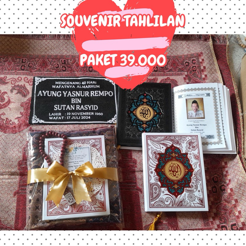 souvenir yasin sajadah turki tasbih tahlil 40 100 harian haul tahlil
