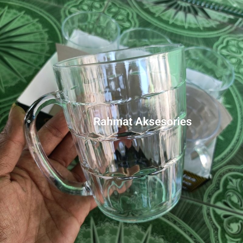 Gelas Mug Aklirik Monica Jumbo Golden Star 6 pcs