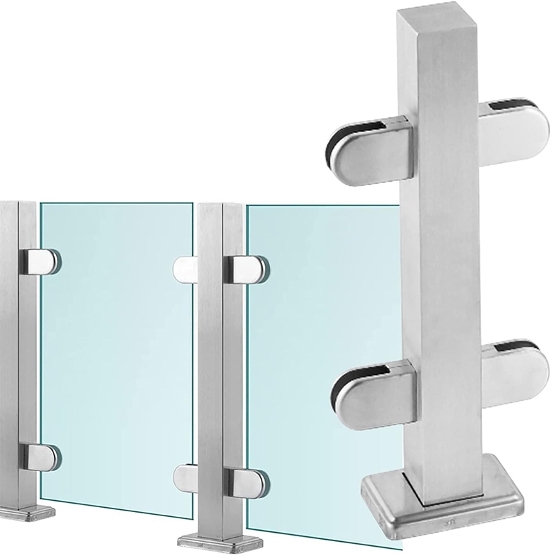 AHS - Tiang Railing Kaca Railing Tangga Stainless 304 Topless Doff Braket