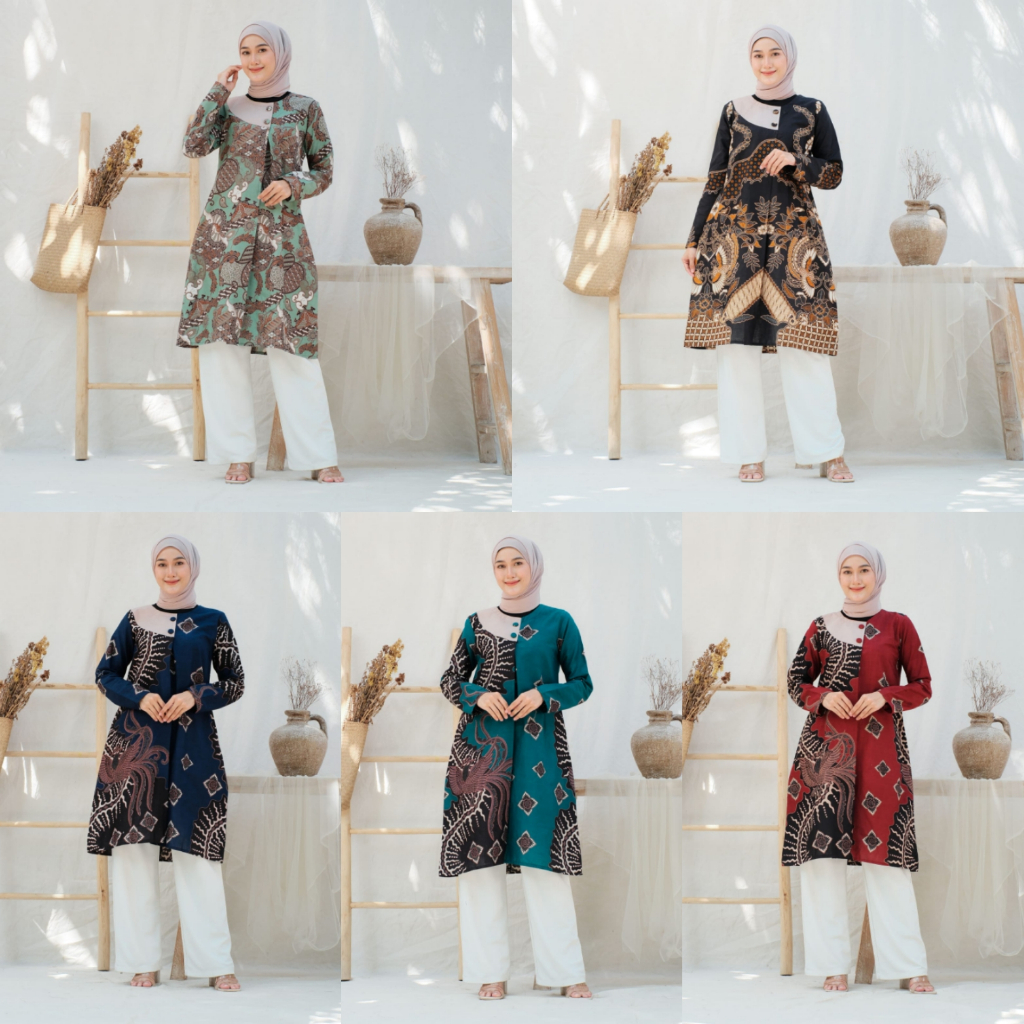 Atasan Wanita Baju Tunik Batik Jumbo Size M L XL XXL 3XL 4XL LD 130cm Tunik Jumbo LD 130 Tunik Jumbo