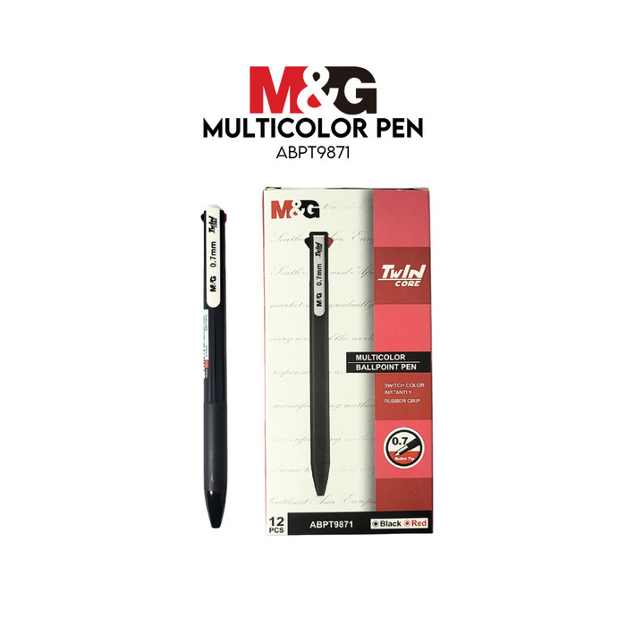 

M&G ABPT9871 PULPEN 2 WARNA HITAM-MERAH 0.5MM