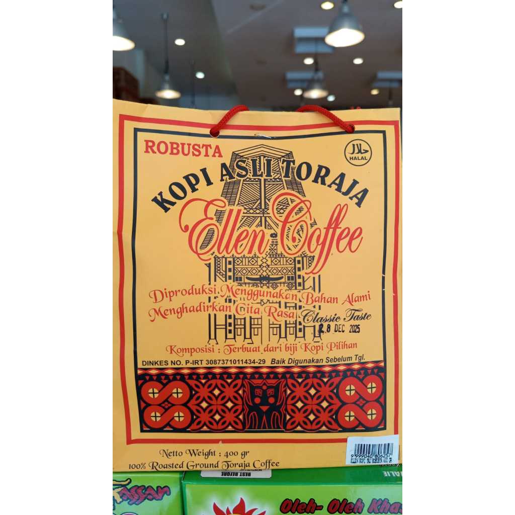 

Kopi Toraja Ellen Kopi Robusta Oleh Oleh khas Makassar 400gr