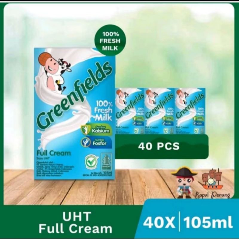 

Greenfields susu UHT 105ml rasa coklat, strowberi, full cream eceran murah