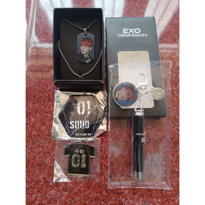 OFFICIAL GOODS SUHO JUNMYEON EXO KALUNG PENDANT PROJECTOR KEYRING OBSESSION PIN EP3