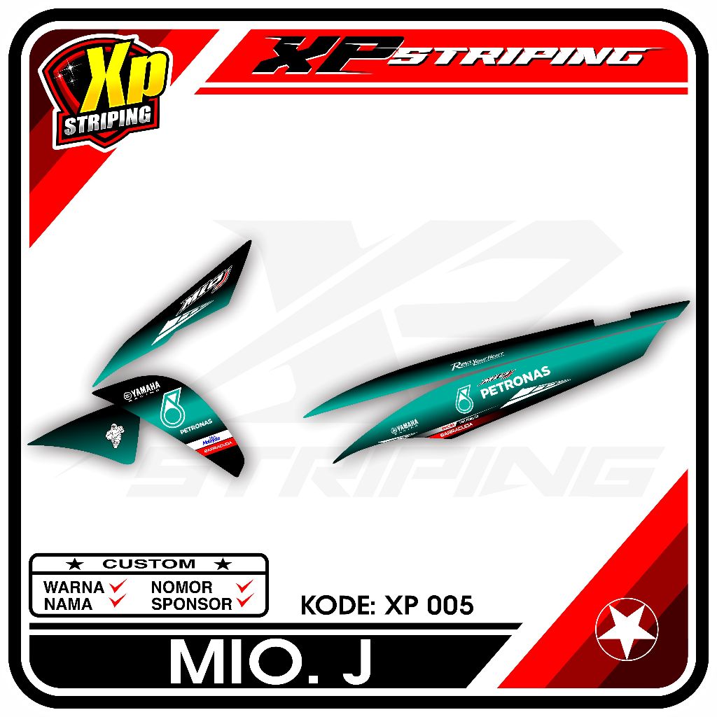 Striping Mio J - Sticker Striping Yamaha Mio J Desain Racing XP.05