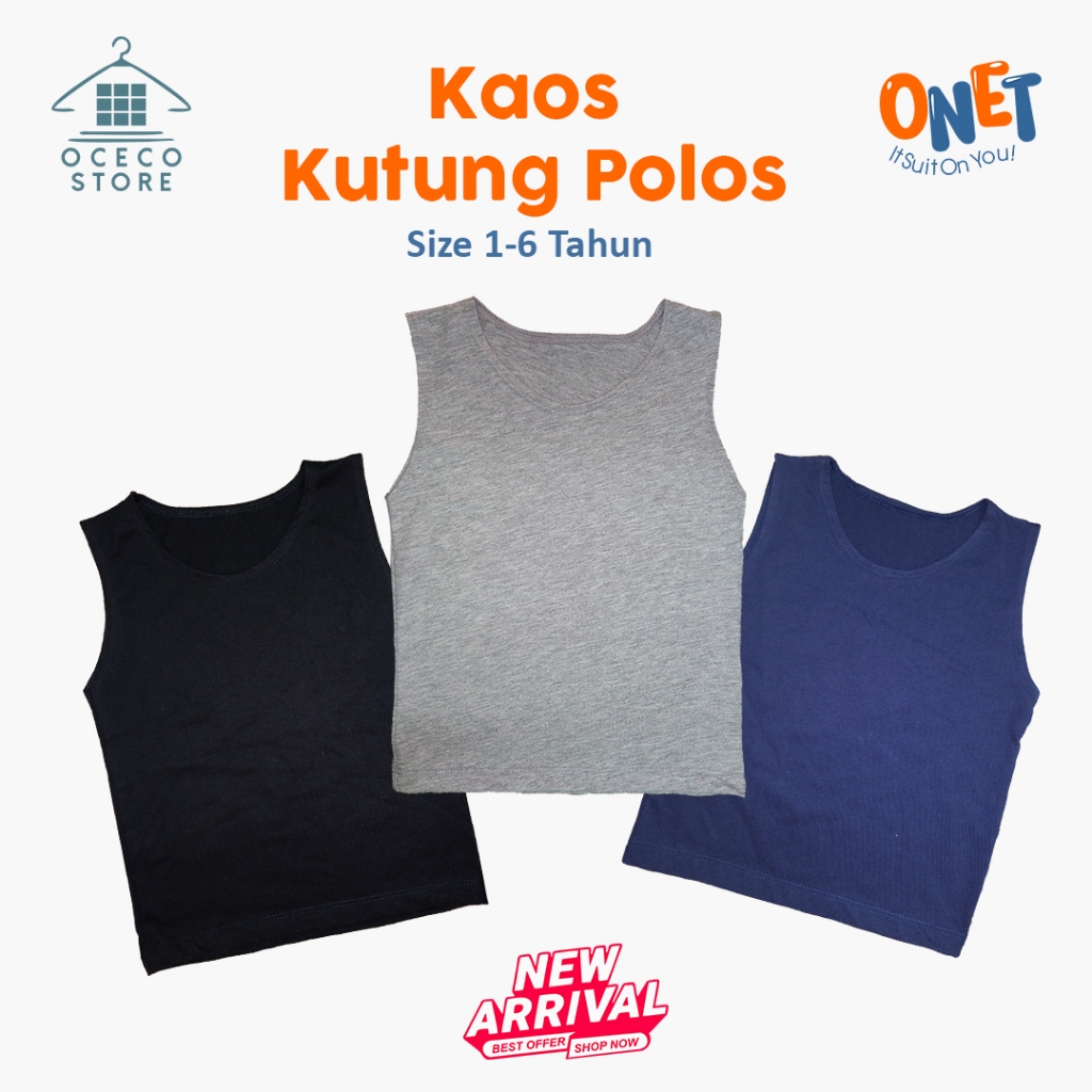 Kaos Kutung Motif Anak / Kaos Lekbong Anak 1-6 Tahun Singlet Anak Laki Laki Polos - Onet Kids