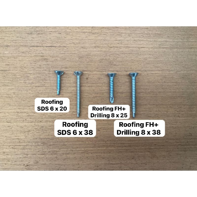 SEKRUP SKRUP ROOFING BAJA RINGAN SDS FH+ KALSI CALCI 6 x 20 / 6 x 38 / 8 x 25 / 8 x 38 MOONLION PUTI