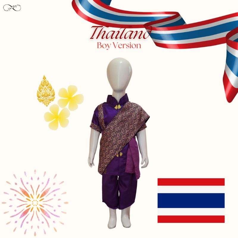 Kostum Pakaian Thailand untuk Anak Laki-laki dan Dewasa | Thailand Traditional Costume for Boy and A