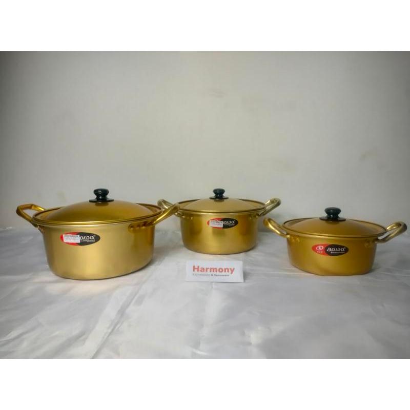 Jawa Panci Emas Gold 16cm 18cm 20cm 22cm 24cm Panci Masak Ramen Ramyun Ala Korea Aluminium Tebal + T
