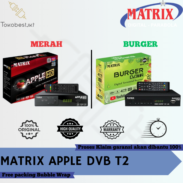 (GROSIR 10PCS) SET TOP BOX TV DIGITAL MATRIX DVB T2 APPLE HD EWS / SET TOP BOX TV DIGITAL MATRIX