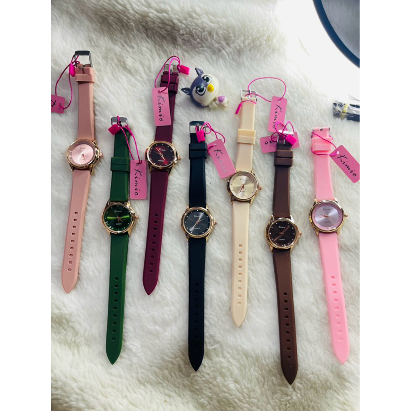 Jam Tangan Wanita KIMIO Permata Strap Rubber(Best seller) Jam Tangan Cewek Terbaru