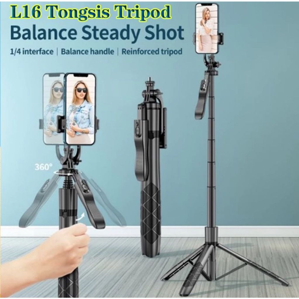Tripod Tongsis Handphone L16 | tripod hp | tripod kamera | bluetooth |tripod kokoh